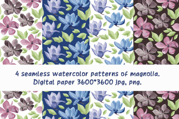 4 Seamless Watercolor Patterns Magnolia: A Guide to Practical Implementation and Design Integration
