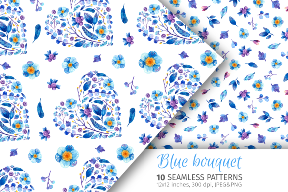 Blue Floral Patterns and Digital Papers: A Practical Resource for Creatives and Professionals