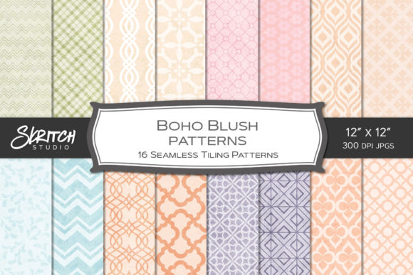 Boho Blush Seamless Geometric Patterns for Design