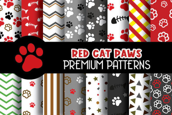 Cat Paws Red Digital Papers Patterns and the Rise of Playful Professional Design