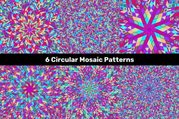 Circular Multicolored Mosaic Patterns: A Versatile Visual Resource