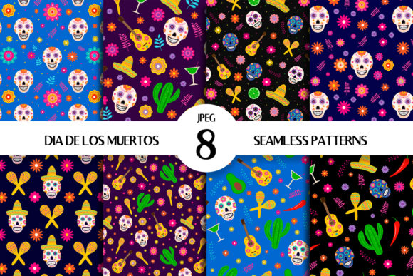 Dia De Los Muertos Seamless Patterns for Creatives