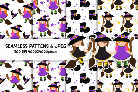 Halloween Witch Craft Seamless Patterns for Creatives