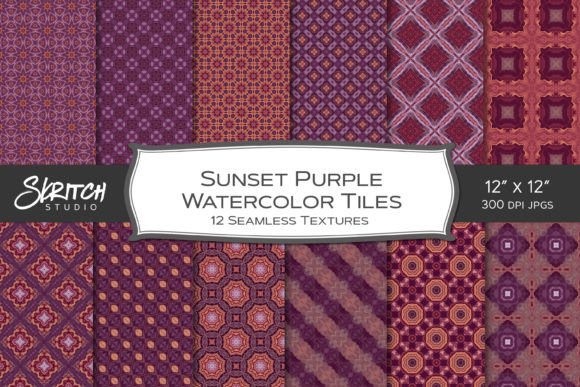 Sunset Purple Watercolor Tile Patterns: A Design Solution for Elegant Spaces